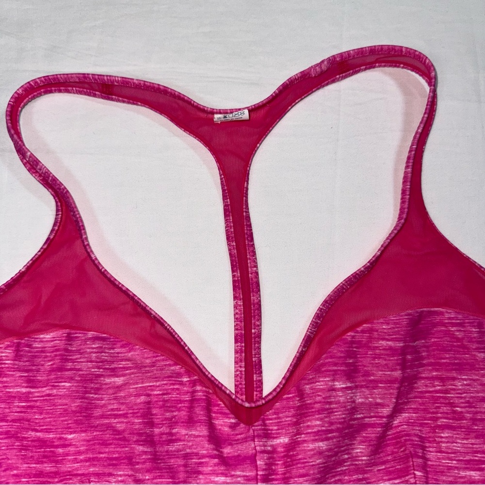 Lululemon Reversible Bikini Top‎ Pink Size 8 Space Dye White Mesh T-Back Swim - Picture 6 of 9